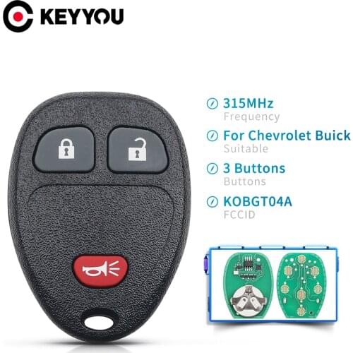 KEYYOU 5X 3/4 BT Remote key KOBGT04A 315Mhz For Chevrolet HHR Uplander Pontiac Montana SV6 Saturn Relay Buick Terraza 2005 2006