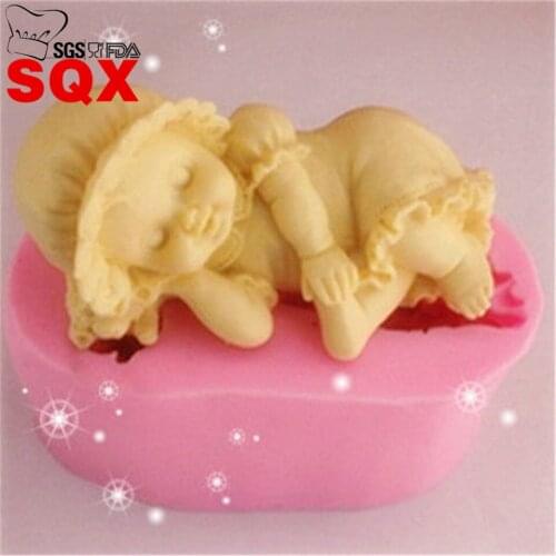 Girl lying Silicone Molds Cookie Cake Muffin Mold Chocolate Candy Soap Mould Cake Biscuit Baking Tool Fondnt Molds SQ1530
