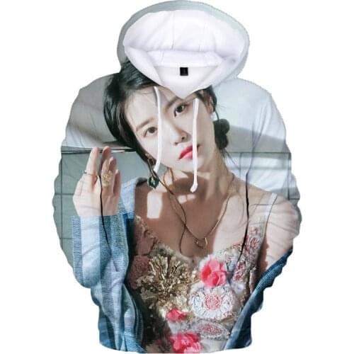 Gorgeous Idol IU 3D Print Hoodies Women Men Streetwear Hooded Kpop Long Sleeve Boys/girls Pullover Novelty Sweatshirts Oversized