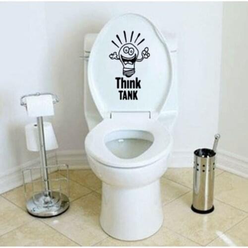 THINK TANK Creative Funny Toilet Stickers Bathroom Wall Decals Home Decor Black 4WS-0021
