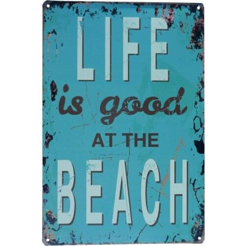 Beach Life House Funny Tin Sign Bar Pub Garage Home Art Wall Decor Poster Retro