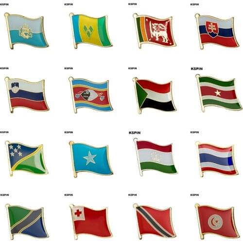 Flag Laple Pin Badge Brooch San Marino Saint Vincent Sri Lanka Slovakia Slovenia Swaziland Sudan Suriname Solomon Islands