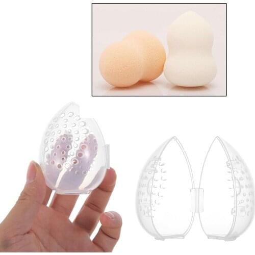 1PC New Beauty Sponge Stand Storage Case Makeup Blender Puff Holder Empty Cosmetic Egg Shaped Rack Transparent Puffs Drying Box