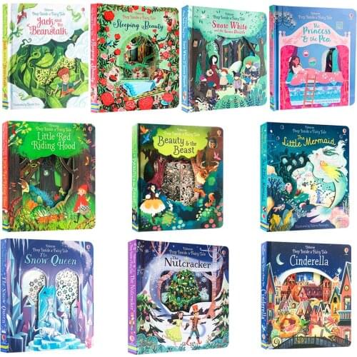 10Books/set Usborne Books Peep Inside Classic Fairy Tale baby Children English Educational 3D Flap Picture Story bedtime Book
