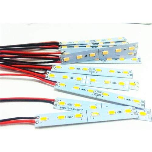 100PCS LED Bar Light 12V 24V 6LED 8CM 1W Cabinet LED Hard Strip Module Red/Green/Blue/White for Showcase Machine Board Factory