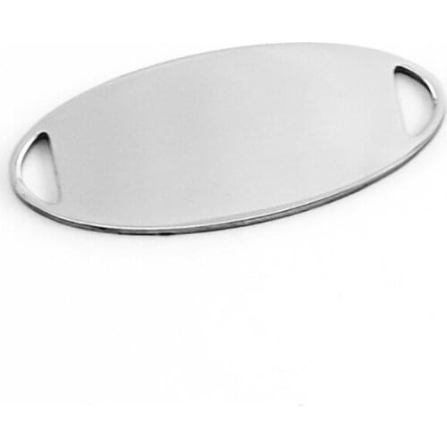 100% Stainless Steel 2 Holes Oval Tags Charms Pendants Blank Metal Tag Connector High Polished Wholesale 100pcs
