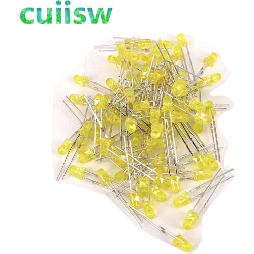 100pcs Yellow LED 3MM Yellow light-emitting diode Yellow turn Yellow