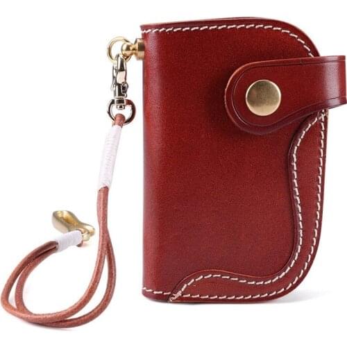 2021 Genuine Leather Waist Hanging Men Key Purse Vintage Key Holder For Women Fashion Key Holder Leather Men Key Organizer 45