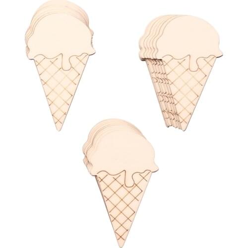 5/10pcs 58*100mm Ice Cream Shaped Wood Chip Buttons Decorative Button No Holes Baby Shower Sewing Accessories Crafts SC115