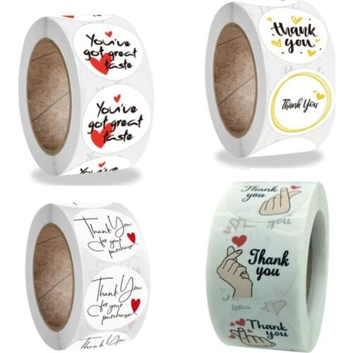500piece per roll 1inch hand heart thank your got great taste love wedding decoration sticker label packaging box DIY 25mm
