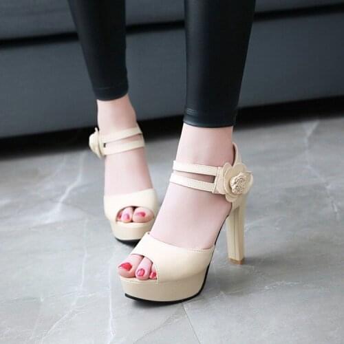 Big Size high heels sandals women shoes woman summer ladies Super Fine-heeled Waterproof Terrace Womens Shoes