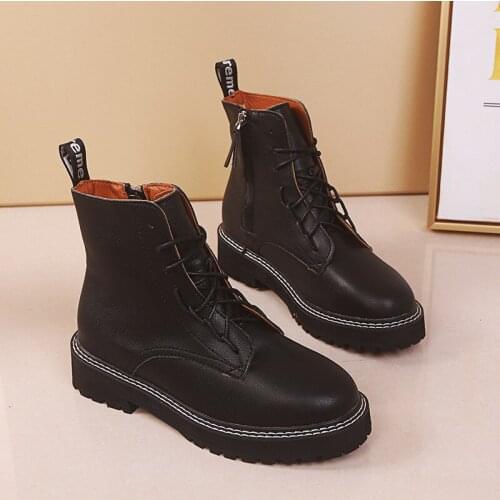 Martin Boots Female New Retro Womens Boots Students Thick Ankle Boots Platform Boots Combat Boots for Women Snow Boots Women