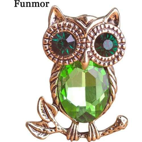 Gorgeous Fashion Crystal Alloy AntiGold Plated Owl Jewelry Collar Brooch Korean Fashion Accessories Girl Birthday Gift Broche