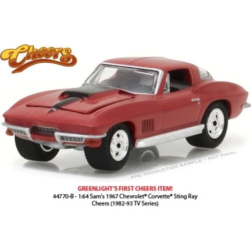 GreenLight 1:64 Sams 1967 Chevy Corvette Sting Ray boutique alloy car toys for children kids toys Model original box