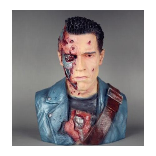 Room world Creative 24cm terminator Arnold Schwarzenegger War damage Terminator bust damage model craft decoration Doll statue