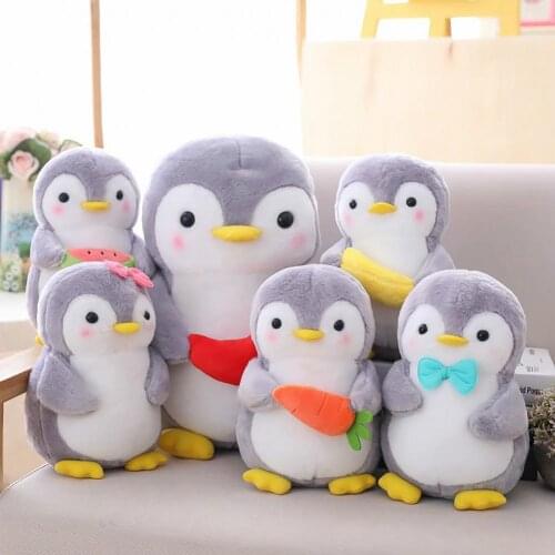 25cm Cartoon Penguin with Fruit Vegetable Plush Stuffed Toy Kids Gift Soft Doll