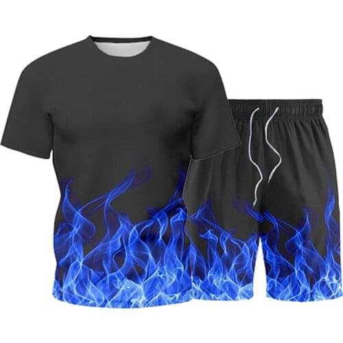 2021 New Young Breathable Casual Men Suit Summer Fitness Quick Drying Climbing Sleeve Sport Mens Set Running Spring Oversize