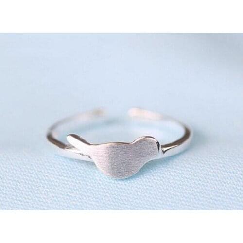 New 925 Sterling Silver Jewelry Small Fresh And Simple Drawing Birds Korean Fashion Opening Exquisite Ring SR173