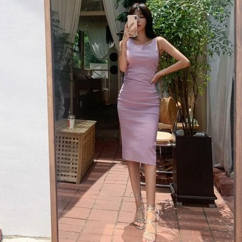 New arrival fashion slim sleeveless sexy simple formal dress work style high quality elegant cute party causal pencil dress