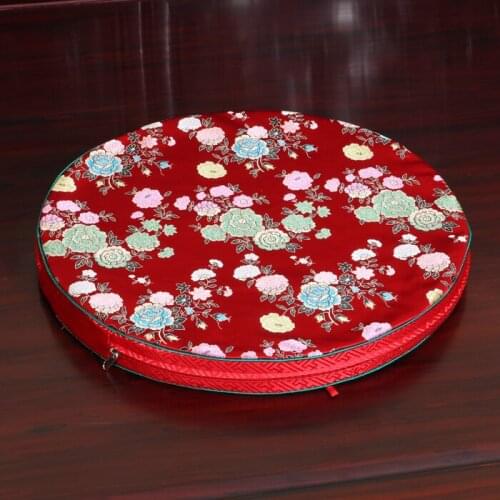 Custom Luxury Floral Thick Seat Cushion Round Sofa Mat High End Chinese Mulberry Silk Chair Cushions Home Decor Seat Pad