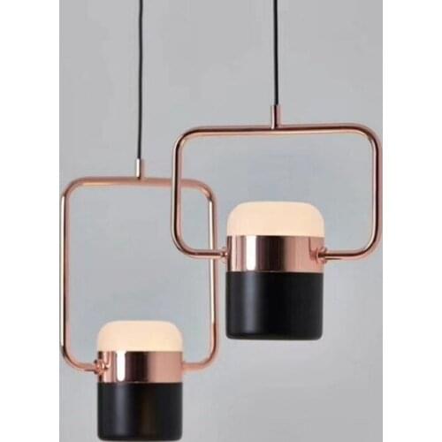 Post modern Metal Electroplating Rose gold Champagne gold Black White Living room Bedroom Restaurant Simple Chandelier