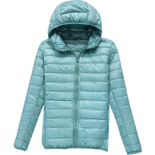 Ultra-light Plus Size Thin Down Jacket Women 2020 Autumn Winter Slim Short Hooded Warm White Duck Down Coat Womens Outerwear