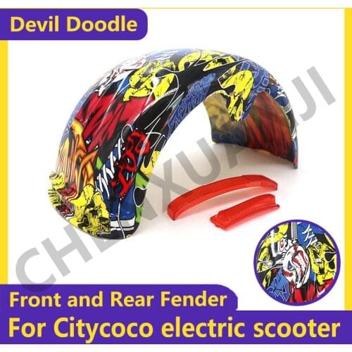 10x6.00-5.5 10x6.00-6 Citycoco Fender Shell Flaps Front and Rear Fender Mudguards with Taillight Reminder Devil doodle