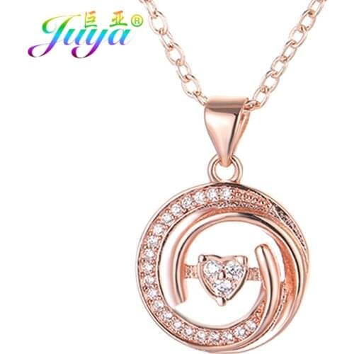 Wedding Jewelry Necklace Micro Pave Zircon Heart Pendant Necklace For Women Girls Wedding Jewelry Gift