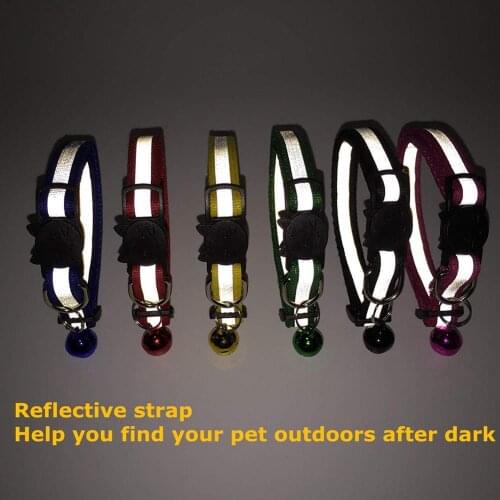 Reflective Puppy Dog Cat Adjustable Collar Release Buckle Neck Strap Pet Supply