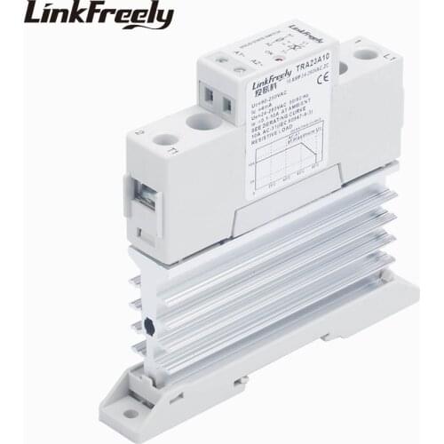 TRA23A10L 10A Heat Sink Solid State Relay AC AC 90-250VAC In Out 24-280VAC Voltage Control Relay Board& Module Din Rail