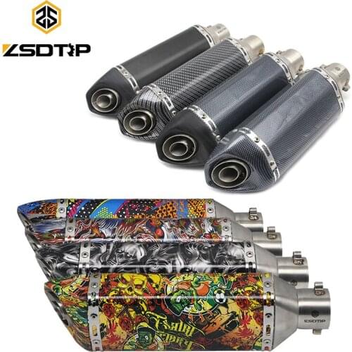 ZSDTRP 51mm Universal Motorcycle AK Exhaust Modified Muffler Pipe Scooter Pit Bike Dirt Motocross For R1 ER6N CBR250R