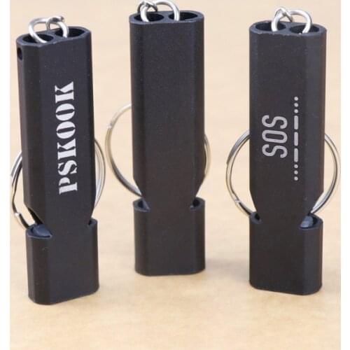 1Pcs Outdoor Survival High-Frequency Whistle Double-Hole Training Whistle Aluminum Alloy Material Strong and Durable