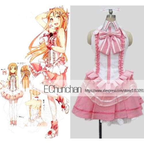 Sword Art Online Asuna Cosplay Costume Red dress Cosplay Costume