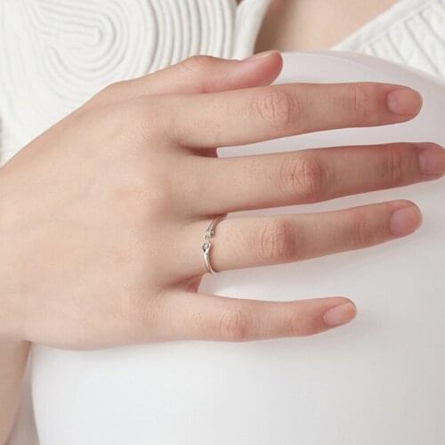 Women Promise Hook Open Rings Metal Silver Color Index Finger Ring Korean Style Jewelry Gifts For Friends