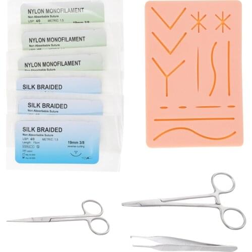 1 Set Practical Durable Convenient Useful Suture Practice Tool Suturing Gadget for Students(Random color of accessories needle))