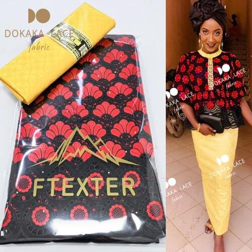 2.5 +2.5 Yards Latest 2021 African Nigerian New Female Bazin Riche With Embroidered Swiss Voile Lace Fabric Original Material