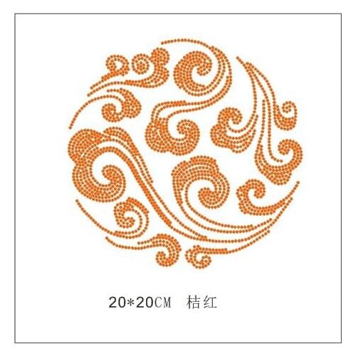 2pc/lot Cloud shirt design stones sticker hot fix motif iron on crystal transfers design iron on rhinestone patch appliques