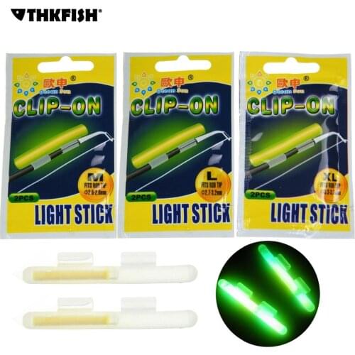 20pcs(10Bags) Glow Sticks Clip On Fishing Rod Tip Green Fluorescent Wand Luminous Tubes M L XL Light Stick Night Fishing Tackle