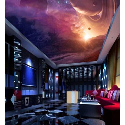 3D Wall Ceiling Wallpaper Night Sky Wall papers Home Decor Customize Photo Wallpaper Soundproof Ceilings Decorative Paintings