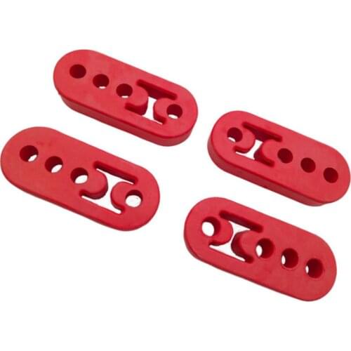 4x Car Rubber Exhaust Pipe Mount Brackets Hanger Insulator 4 Hole Universal