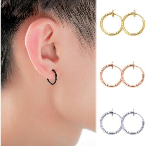 5Pc Small Without Ear Holes Fake Hoop Clip Earring Ear Charming Brinco Circle Cartilage Earring No Need Hole Piercing Jewelry