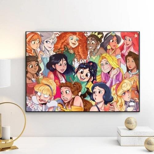 5D DIY Diamond Painting Set Disney Princess Cross Stitch Kits Full Drill Square Embroidery Mosaic Art Picture Rhinestones Decor