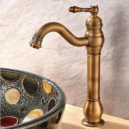 Antique Brass Single Handle Bathroom Vessel Basin Sink Faucet Mixer Water Tap anf301