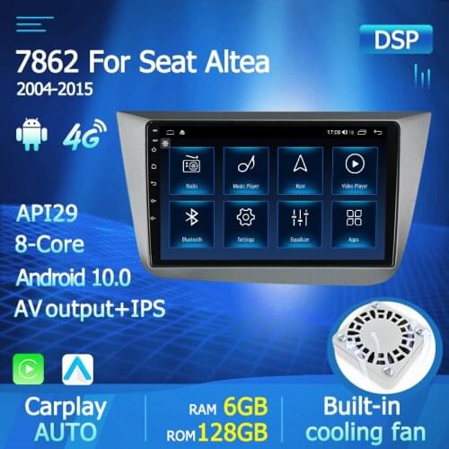 9"IPS Android 10 DSP 8Cores Car Radio Multimedia Video Player For Seat Altea 2004-2015 Toledo 2004 -2009 Audio Navigation Gps 4G