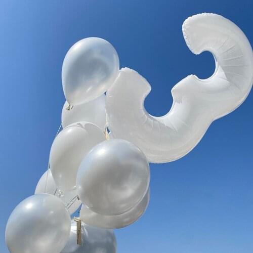 Number Balloon White 0-9 Happy Birthday Wedding Party Decorations Helium Balloons Baby Shower Supplies Large Figures Globos