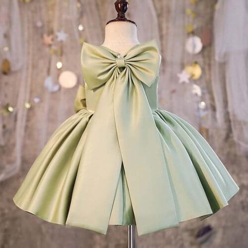 Big Bow Pageant Girls Dresses for Birthday party Formal Evening Gown Princess Dress Girls Clothes For First Communion Dresses