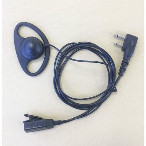 D shape headphone earhook 2pins for ICOM IC V8 V82 V85 F11 F26 F4008A F31 F4GT F3021 F3001 etc walkie talkie