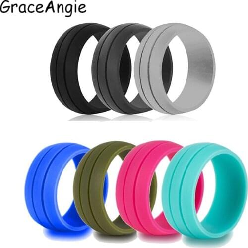 GraceAngie 1PC Multi Color Silicone Ring Stylish Sports Jewelry High Quality Accessories for exercising Wedding Party Engagement