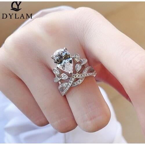 Vintage Wedding Band Engagement Ring Cubic Zirconia Sumulated Diamond Princess 925 Sterling Silver Ring Women Jewelry