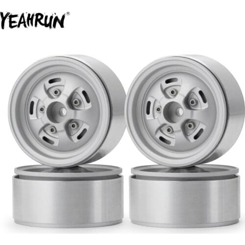 YEAHRUN 1/2/4 Pcs Metal Alloy Beadlock Wheels Rim 1.9inch Wheel Hub For 1/10 Axial SCX10 90046 RC Crawler Car Parts